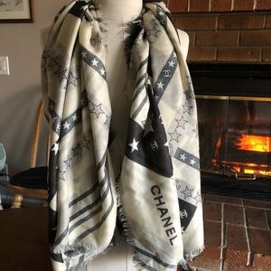 Chanel large cashmere/silk shawl
